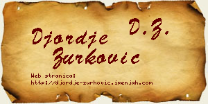 Đorđe Zurković vizit kartica